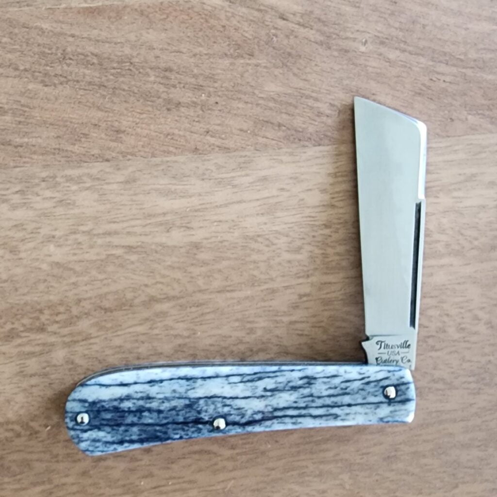 TSAK Exclusive Lone Wolf Giraffe Bone knives for sale Titusville TSA Exclusive Lone Wolf Giraffe Bone Big Easy Cotton Sampler Shadow Pattern 1095 Carbon W/ Long Pull 1 of 6 knives for sale