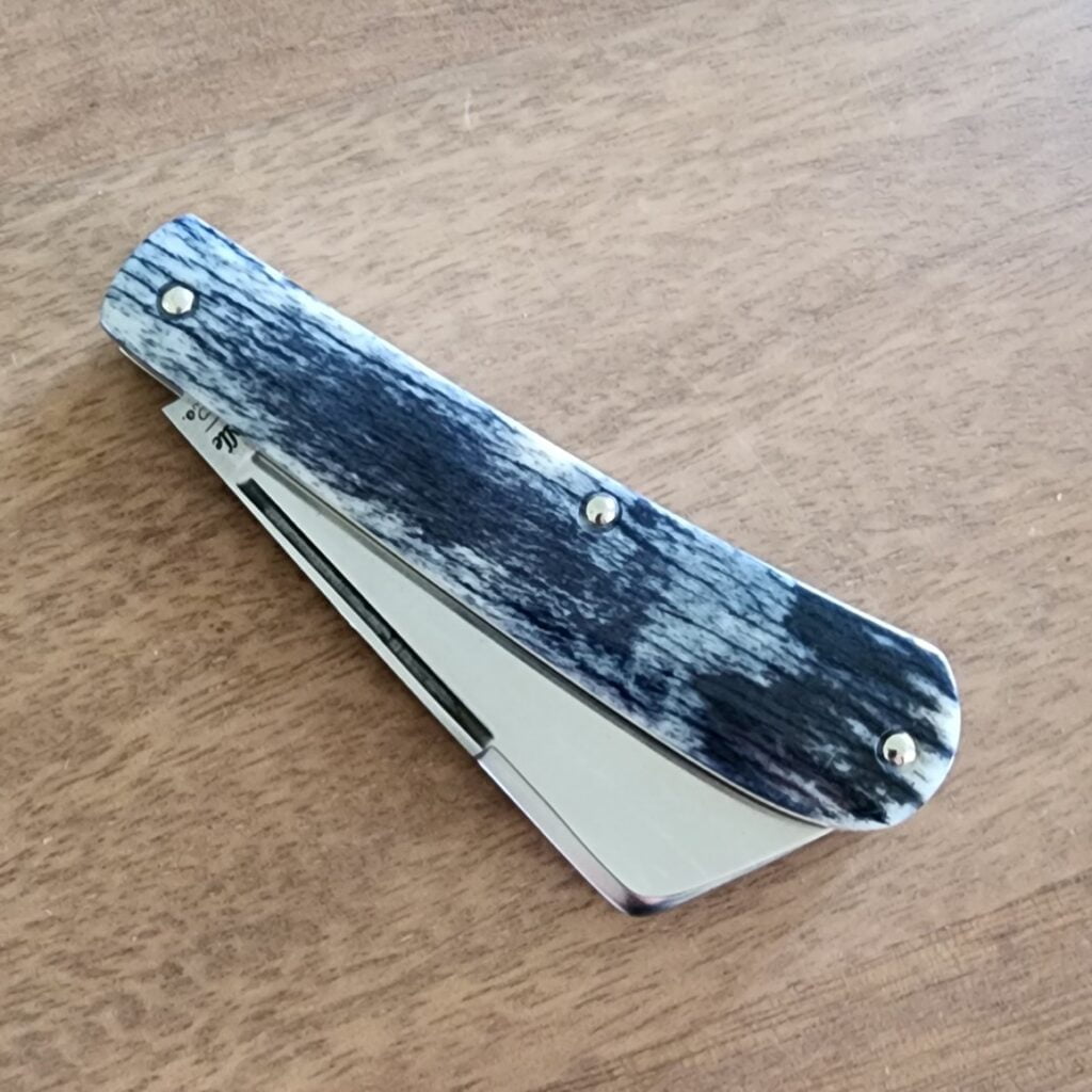 TSAK Exclusive Lone Wolf Giraffe Bone knives for sale Titusville TSA Exclusive Lone Wolf Giraffe Bone Big Easy Cotton Sampler Shadow Pattern 1095 Carbon W/ Long Pull 1 of 6 knives for sale