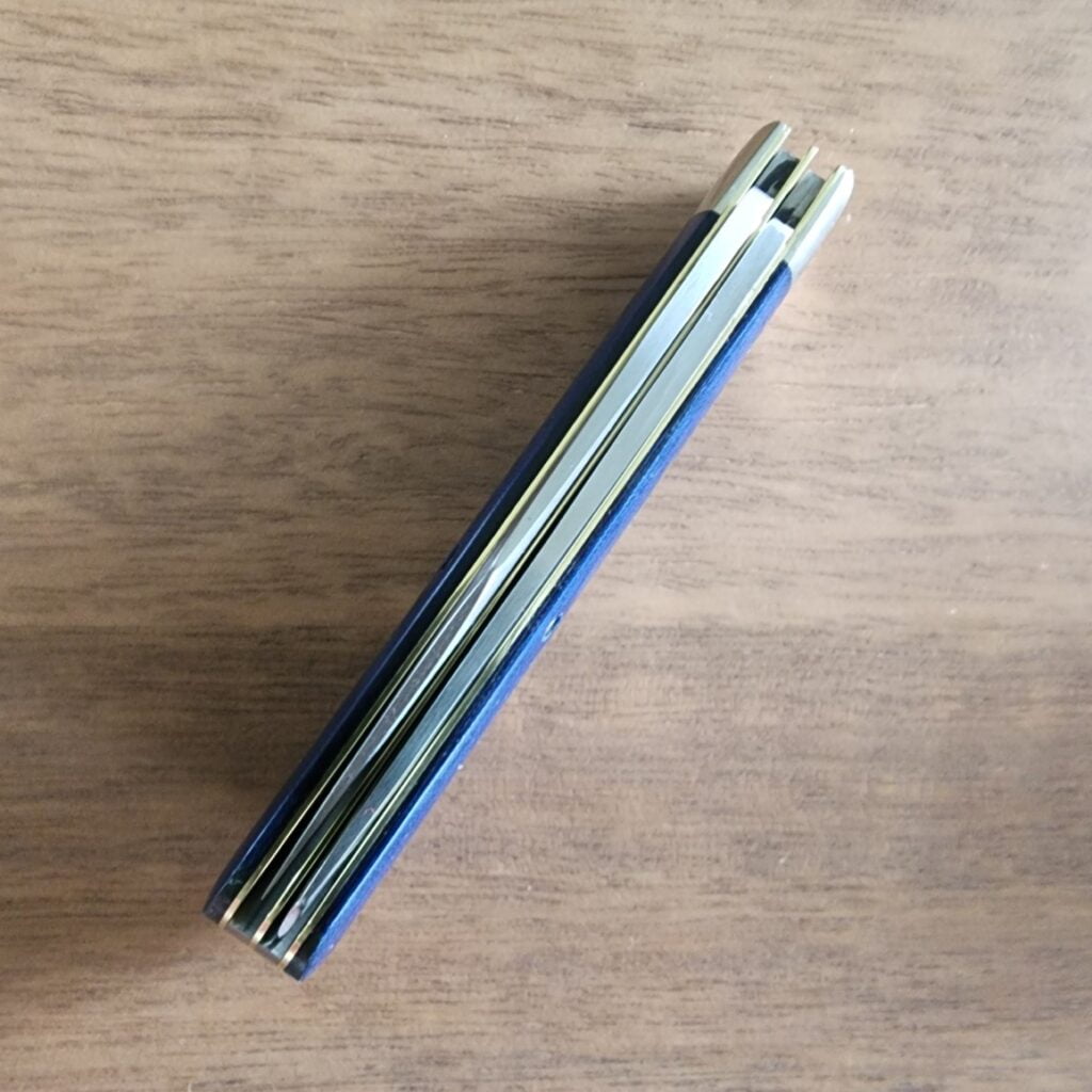 Great Eastern Cutlery Rendezvous. knives for sale Great Eastern Cutlery #391224 Blue Linen Micarta PROTOTYPE knives for sale
