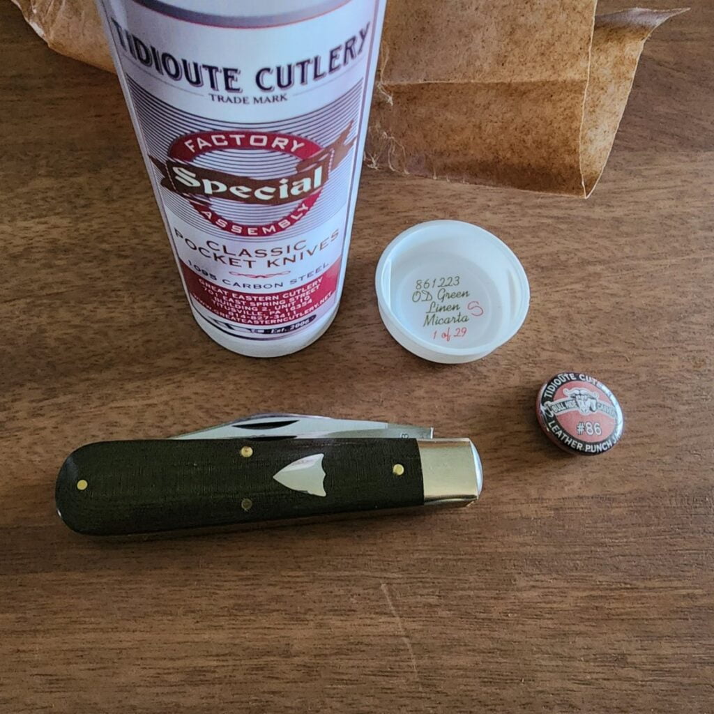 Great Eastern Cutlery Rendezvous. knives for sale Great Eastern Cutlery #861223 OD Green Linen Micarta (1 of 29 made) "S" knives for sale