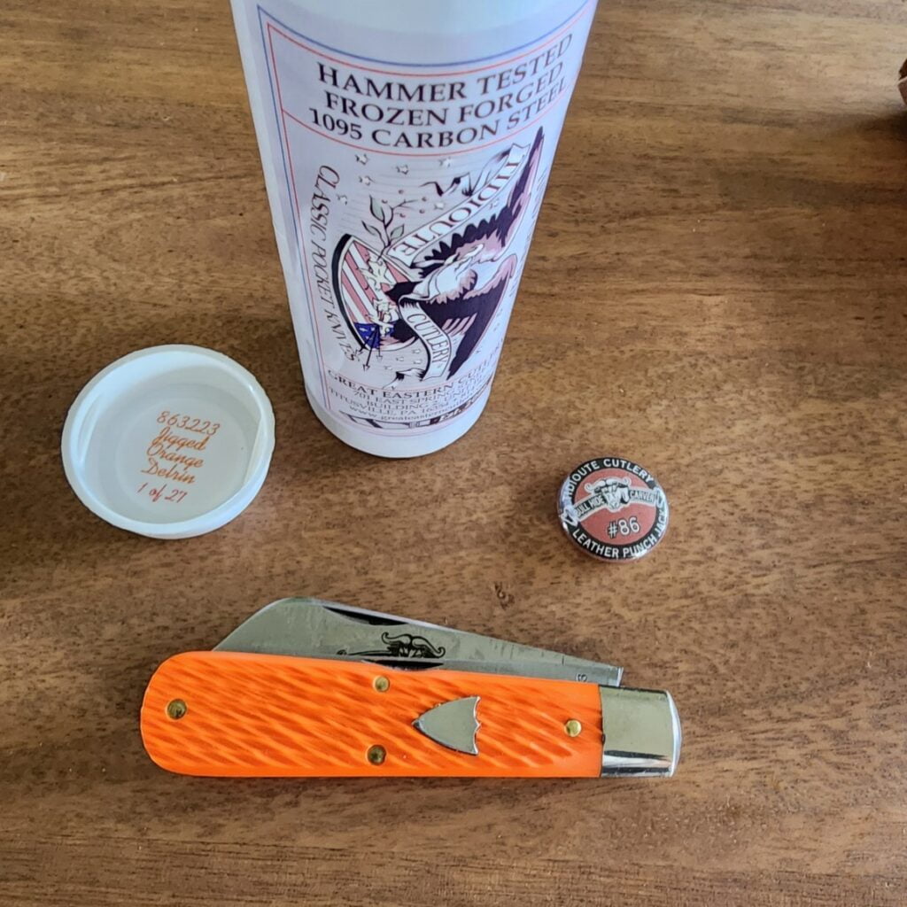 Great Eastern Cutlery Rendezvous. knives for sale Great Eastern Cutlery #863223 Jigged Orange Delrin ESPL (1 of 27 made) knives for sale