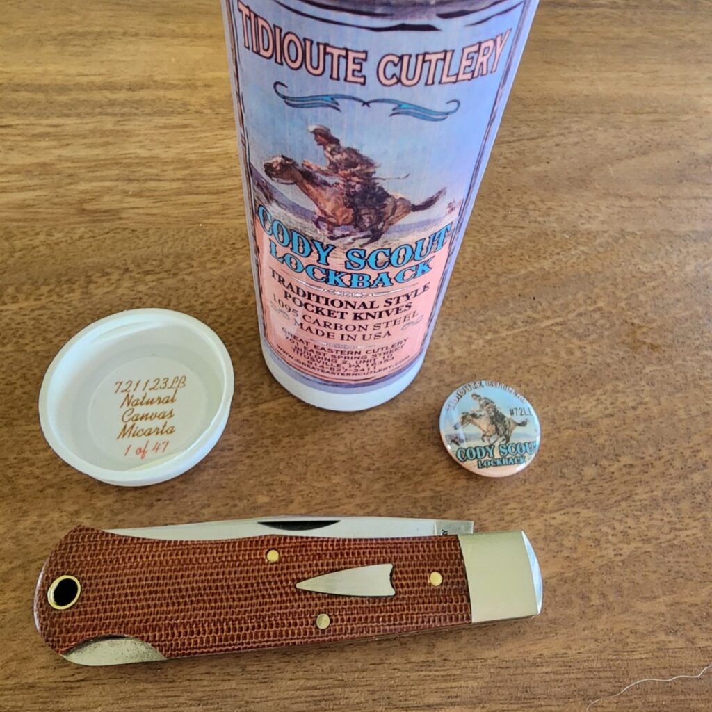 Great Eastern Cutlery Rendezvous. knives for sale Great Eastern Cutlery #721123 LB Natural Canvas Micarta (1 of 47 made) knives for sale