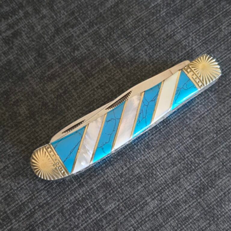 Frost Cutlery Trapper in Turquoise and MOP