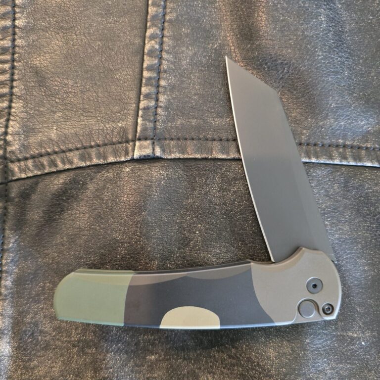 PROTECH KJ. MALIBU 02 FLIPPER M81 Camo Handle, DLC Black REVERSE TANTO Magnacut (Knife Joy Exclusive)