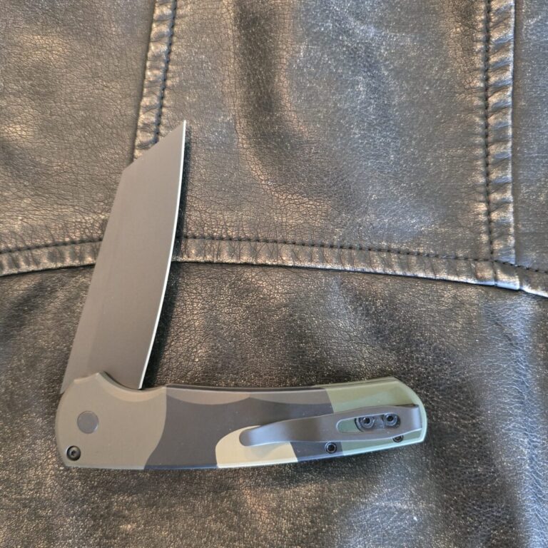 PROTECH KJ. MALIBU 02 FLIPPER M81 Camo Handle, DLC Black REVERSE TANTO Magnacut (Knife Joy Exclusive)