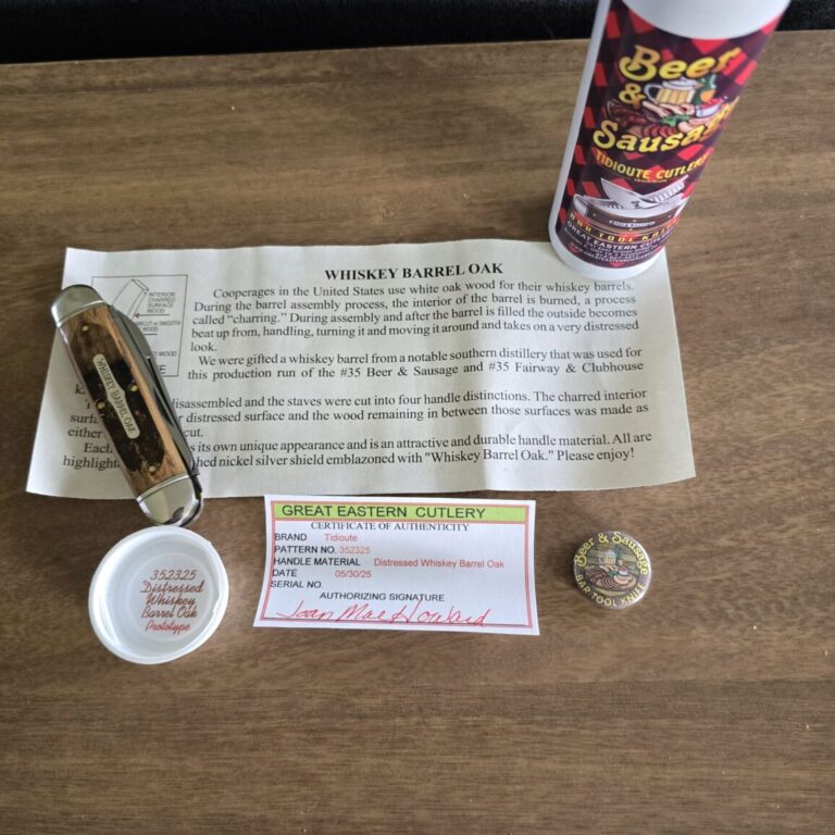 Great Eastern Cutlery #352325 Distressed Whiskey Barrel Oak PROTOTYPE