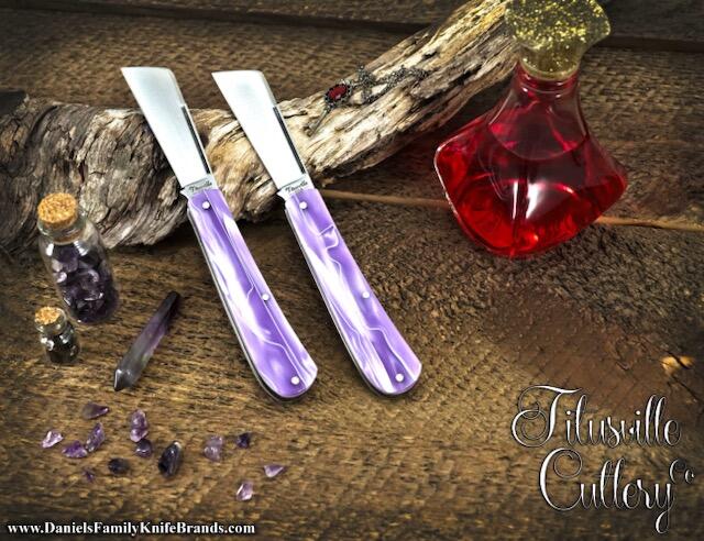 Daniels Magic Potion Titusville Big Easy Cotton Sampler: A Collector's Dream knives for sale Daniels Magic Potion Titusville Big Easy Cotton Sampler Shadow Pattern 1095 Carbon W/ Long Pull 1 of 30 knives for sale