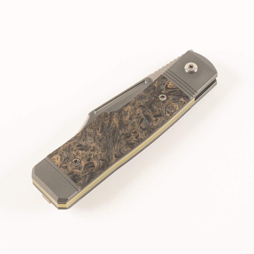 The Gunslinger Jack is Back: Jack Wolf Knives for Sale knives for sale GUNSLINGER JACK - FAT CARBON DARK MATTER GOLD HAND SATIN knives for sale