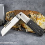 C. Risner Lake Champlain Barlow Single Blade Sheepsfoot Black Canvas Micarta knives for sale