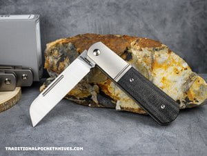 Exciting News: C. Risner Knives Now Available for Sale! knives for sale C. Risner Lake Champlain Barlow Single Blade Sheepsfoot Black Canvas Micarta knives for sale