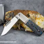 C. Risner Lake Champlain Barlow Single Blade Clip Point Camocarbon 90's knives for sale