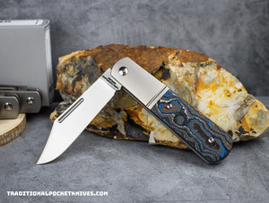 Exciting News: C. Risner Knives Now Available for Sale! knives for sale C. Risner Lake Champlain Barlow Single Blade Clip Point Camocarbon 90's knives for sale