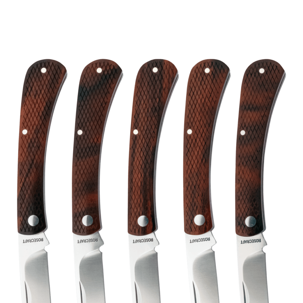 New Traditional Knives from RoseCraft Blades knives for sale RoseCraft Blades Overall Creek Farm Hand Yellow Sandalwood RCT022-YSW knives for sale
