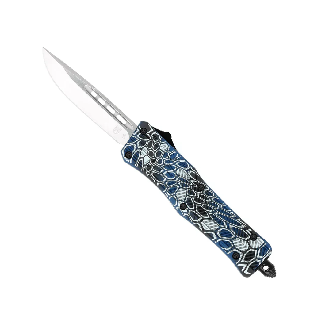 New CobraTec Knives knives for sale SMALL CTK-1 CERAKOTE BLUE COBRA SKIN knives for sale
