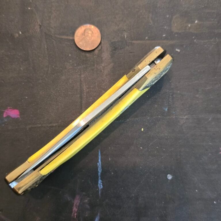 Frost Cutlery Jumbo Lockback Knife in Yellow Smooth Bone