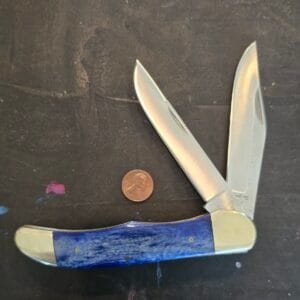 Frost Cutlery Jumbo Folding Knife in Blue Smooth Bone