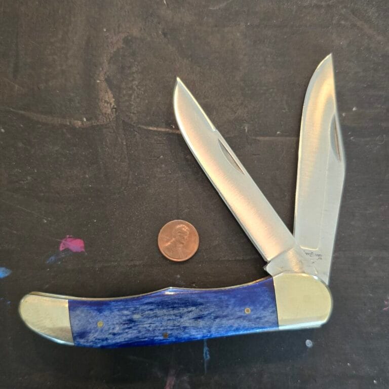 Frost Cutlery Jumbo Folding Knife in Blue Smooth Bone