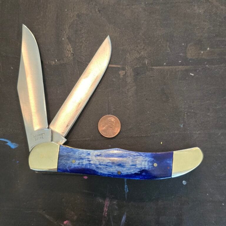 Frost Cutlery Jumbo Folding Knife in Blue Smooth Bone