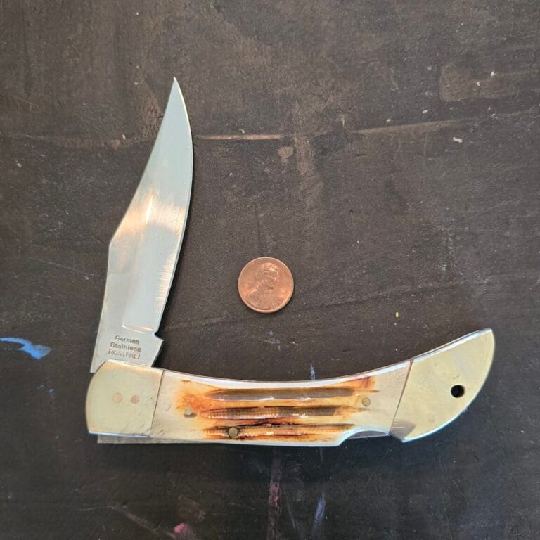 Frost Cutlery Jumbo Lockback Knife in Brown Jigged Bone