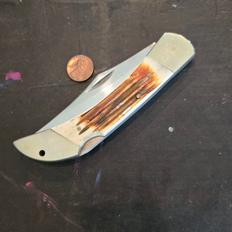 Frost Cutlery Jumbo Lockback Knife in Brown Jigged Bone