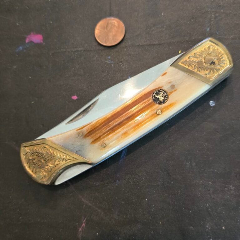 Frost Cutlery Jumbo Lockback Knife in Brown Jigged Bone