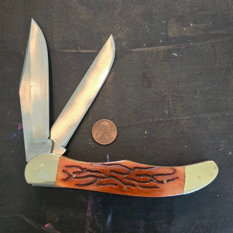 Frost Cutlery Jumbo Folding Knife in Brown Jigged Bone