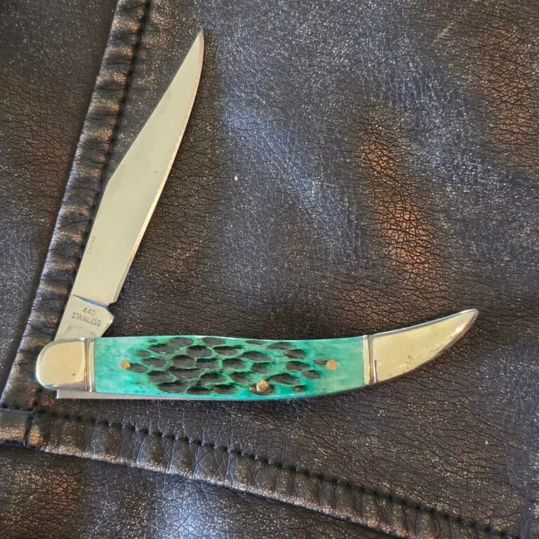 Frost Cutlery Medium Toothpick in Green Jigged Bone