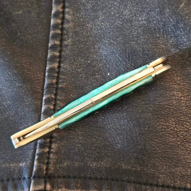 Frost Cutlery Medium Toothpick in Green Jigged Bone