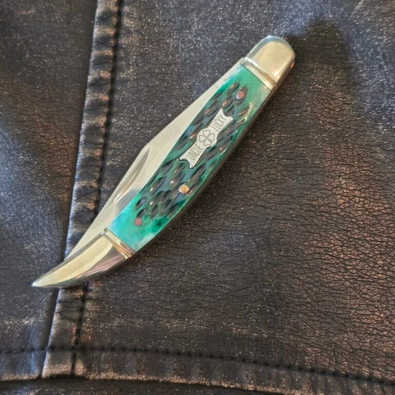 Frost Cutlery Medium Toothpick in Green Jigged Bone