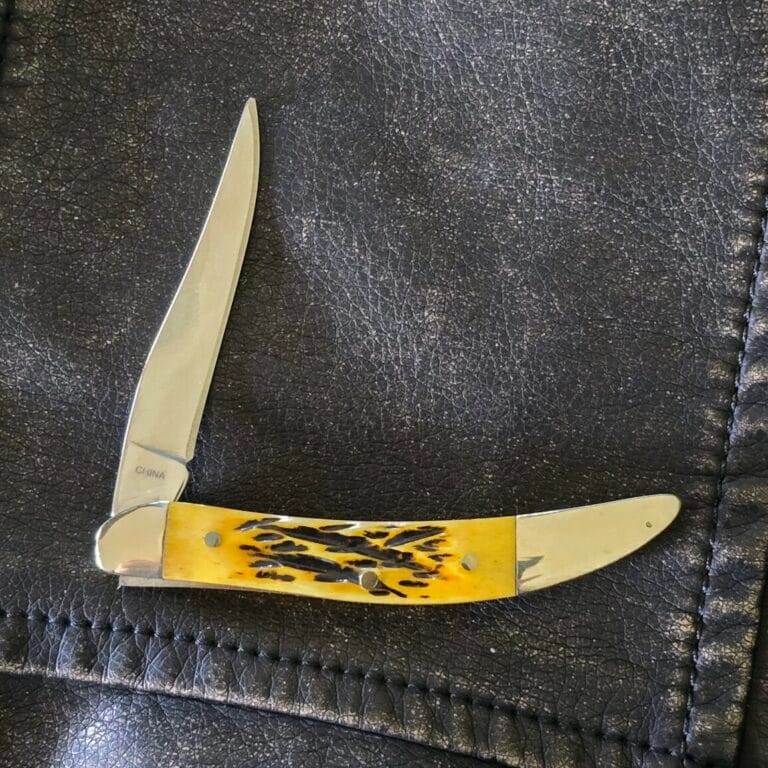 Frost Cutlery Small Toothpick in Yellow Jigged Bone
