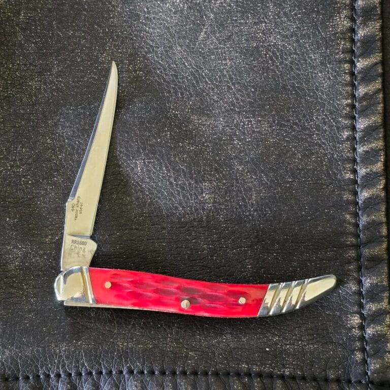 Frost Cutlery Small Toothpick in Red Jigged Bone