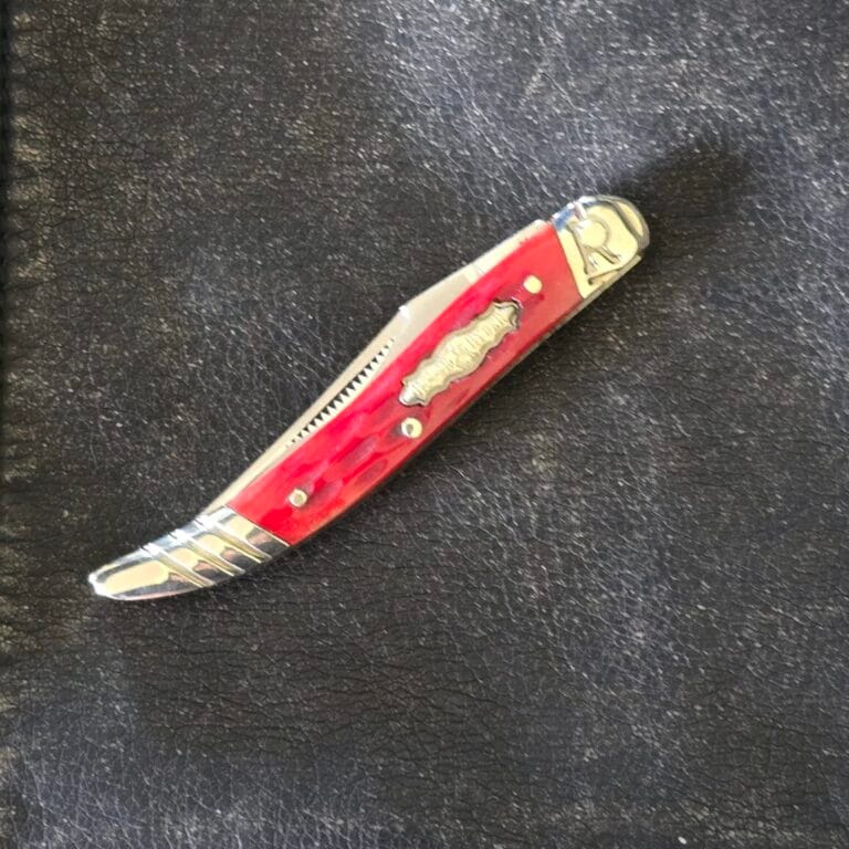 Frost Cutlery Small Toothpick in Red Jigged Bone