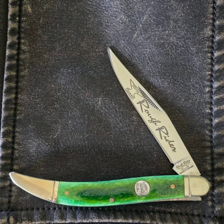 Rough Rider Large Toothpick in Green Bone