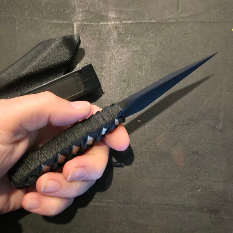 Revenant Corps G10 Small Shanghai Black on Black w/ Belt Clip Sheath and White Stingray