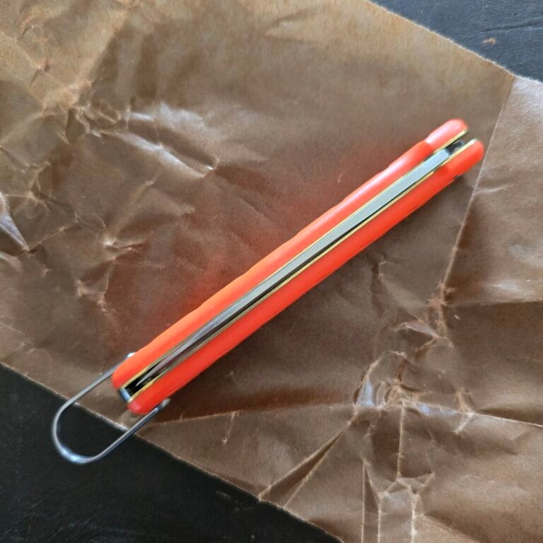 Great Eastern Cutlery #962125 Traction Jigged Orange Delrin PROTOTYPE
