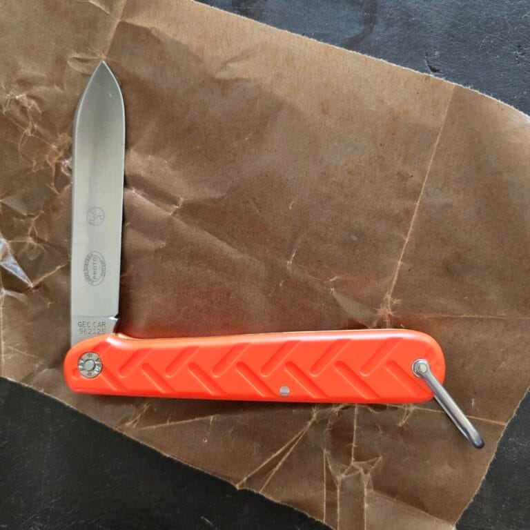 Great Eastern Cutlery #962125 Traction Jigged Orange Delrin PROTOTYPE