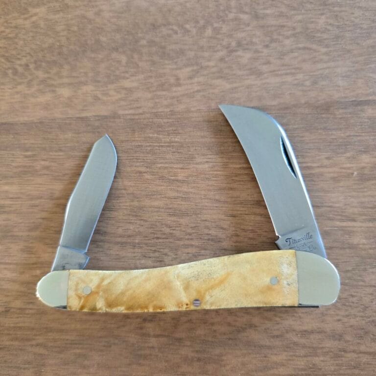 Titusville Cutlery Rooster Comb in Golden Maple Burl Wood by Daniels 2025 (1 of 10)