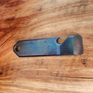 Titanium Mini Pry Bar with Beautiful Heat Treat Patina knives for sale
