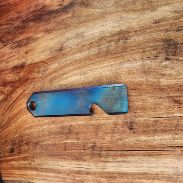 Titanium Mini Pry Bar with Beautiful Heat Treat Patina knives for sale