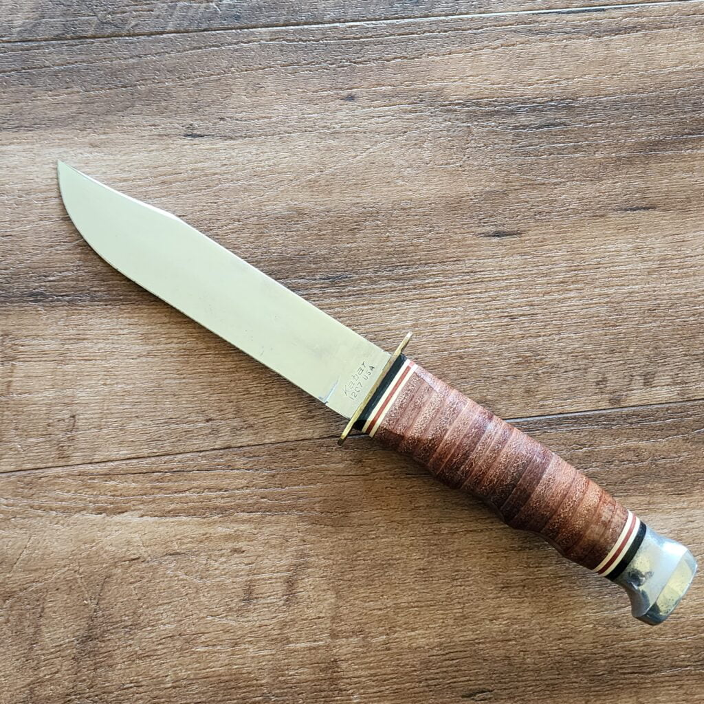 Ka-Bar Knives USA 1207 Vintage Stacked Leather Fixed Blade – gallery image 2