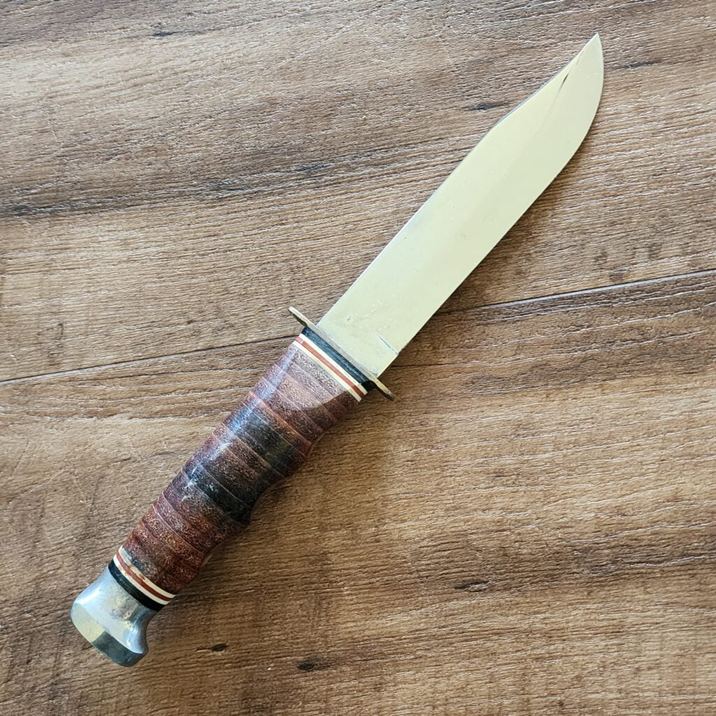 Ka-Bar Knives USA 1207 Vintage Stacked Leather Fixed Blade – gallery image 3