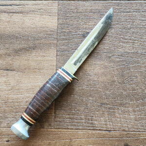 Ka-Bar Knives USA Vintage 232 in Stacked Leather knives for sale