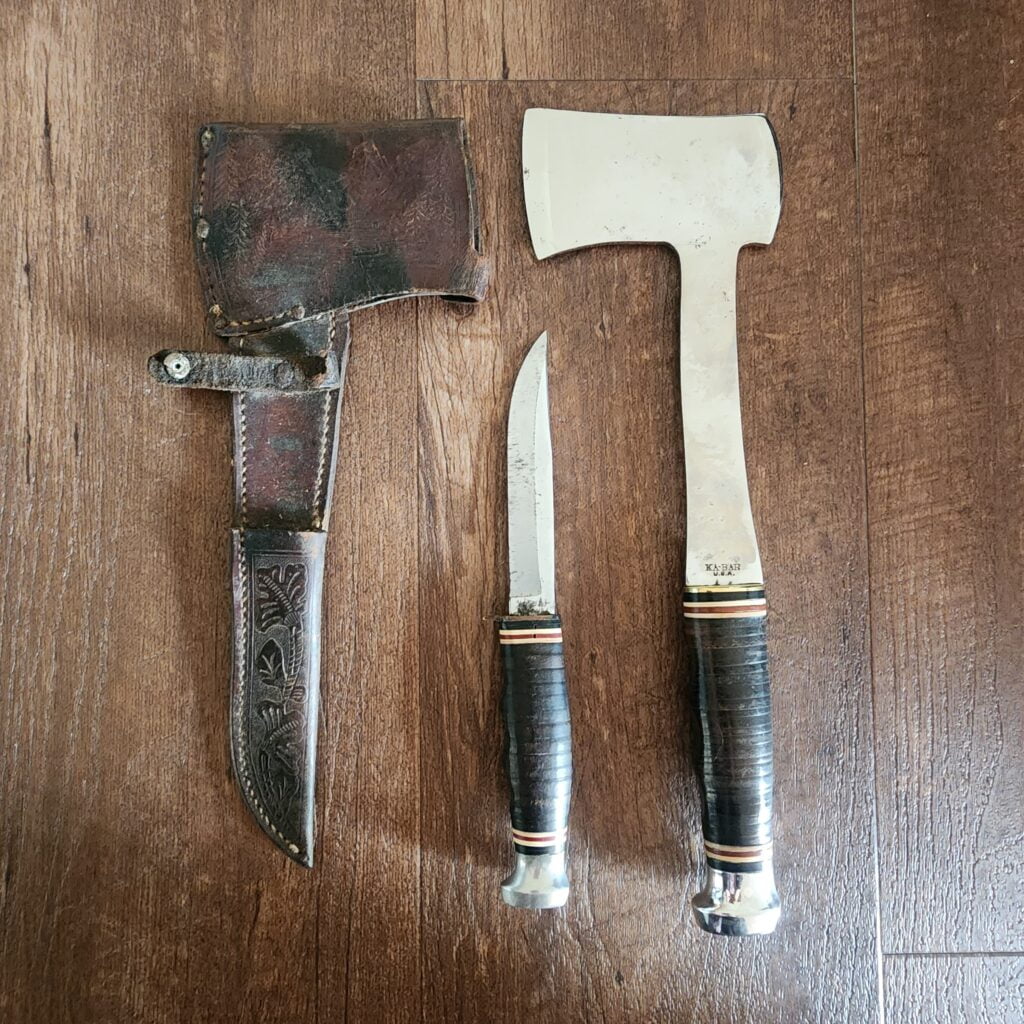 Ka-Bar Knives USA Hatchet and Knife Set with Leather Sheath – gallery image 2