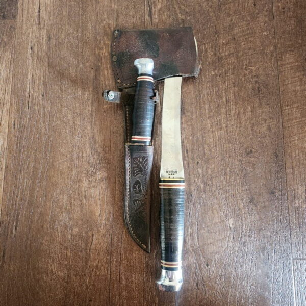 Ka-Bar Knives USA Hatchet and Knife Set with Leather Sheath – gallery image 1