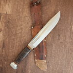 Rehwappen Solingen Germany Vintage Bowie Knife in Stacked Leather
