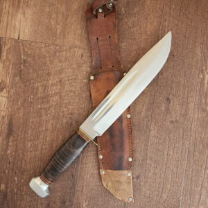 Rehwappen Solingen Germany Vintage Bowie Knife in Stacked Leather