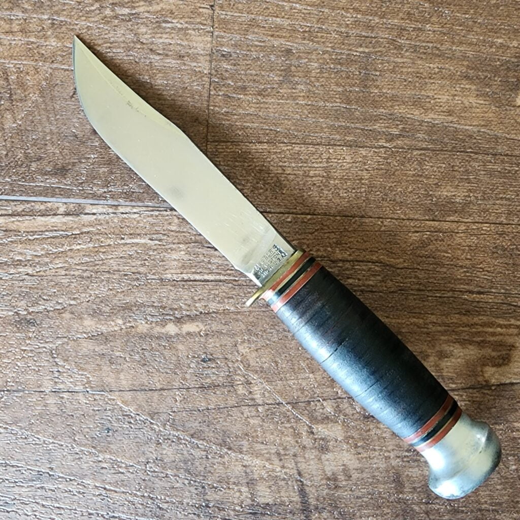 Marbles Vintage Sheath Knife with Stacked Leather Handle and Original Sheath – gallery image 3