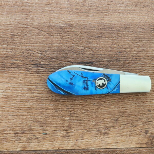 Cultured Artistry Collection Titusville Cutlery Co. Mammoth Mike Blue Crosscut Ivory Rybug 1 of 12 a production of Daniels Family Knife Brands