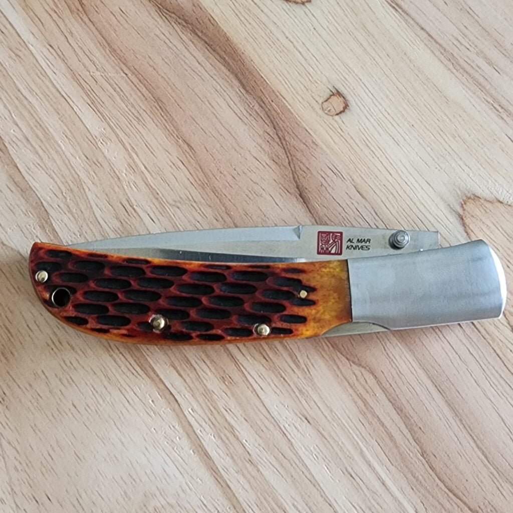 Al Mar Knives Honey Jigged Bone Classic Collection Hawk AMK 7006 4" Traditional Satin Honey Bone – gallery image 5