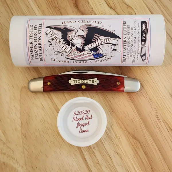 Great Eastern Cutlery Easy Pocket Congress Knife with Blood Red Jigged Bone handles # 620220 – gallery image 1